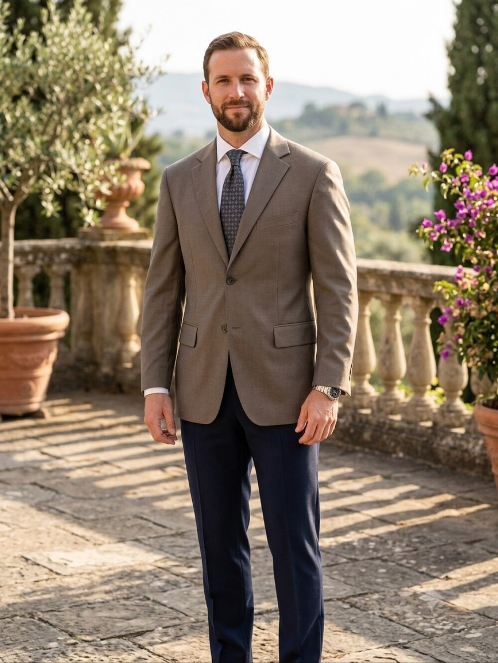 Luxury Italian Wool Blazer 40R – Hand Tailored Brown Sport Coat – 100% Wool Oute